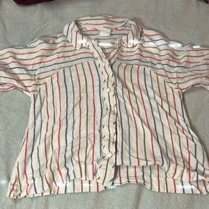 white striped button up shirt size s
